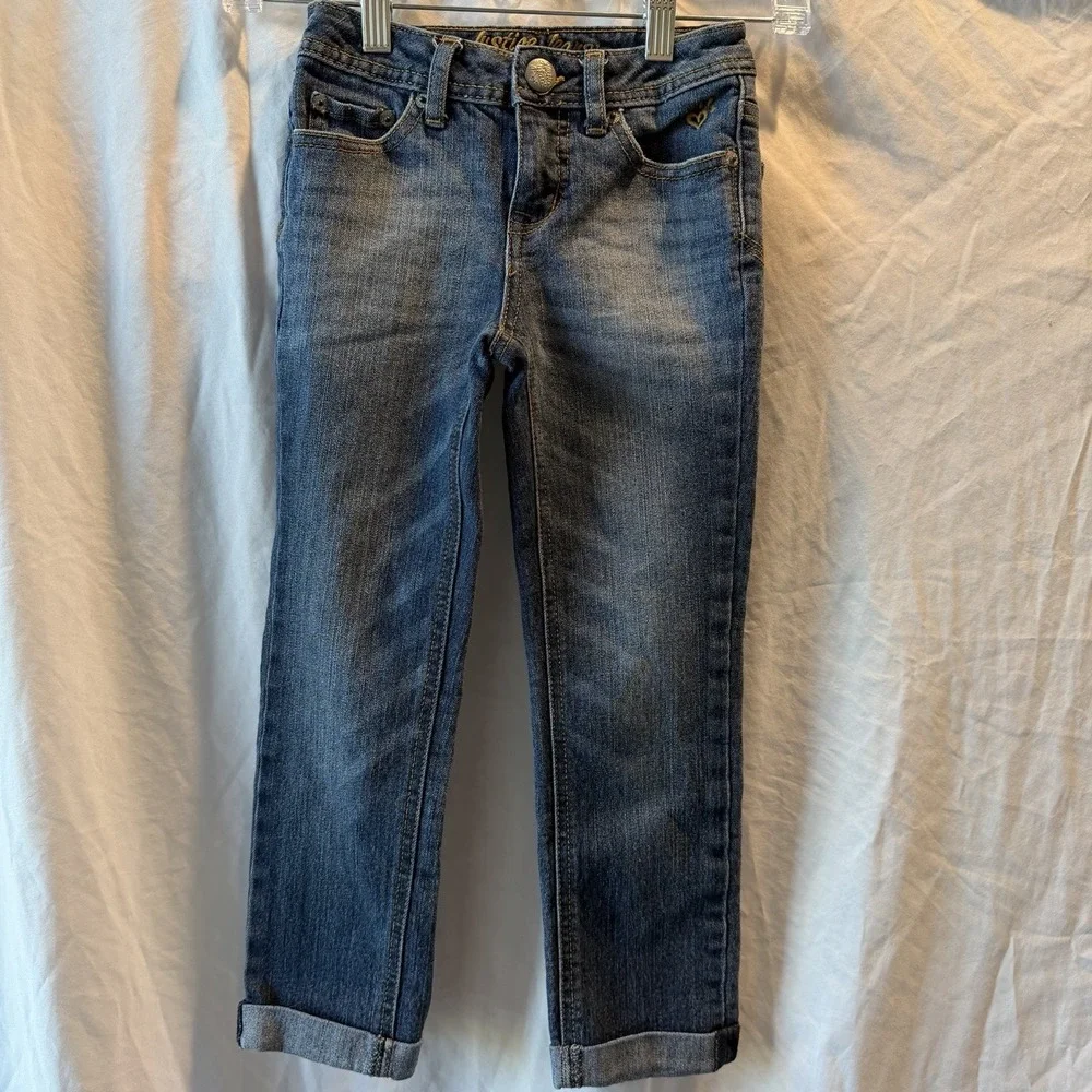 Justice Girls Size 10S Simply Low Super Skinny Stretch Jeans Bling